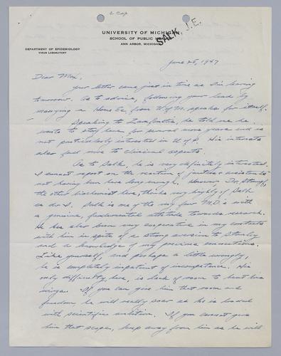 Martin Hanig to Max Lauffer