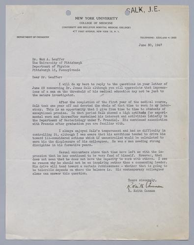 R. Keith Cannan to Max Lauffer