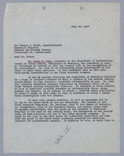 Max Lauffer to Joseph S. Baird