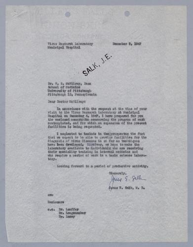 Jonas Salk to W.S. McEllroy