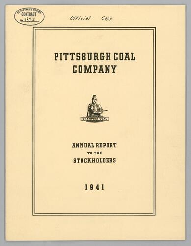 Pittsburgh Coal Company annual report to the stockholders