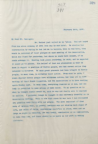 Frick writes on his conversation with Mr. Mather, and he gathers that it is unlikely for the association to last long