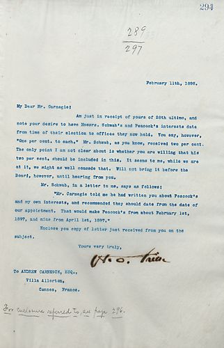Frick writes on a dispute on Schwab and Peacock's interest