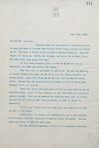 Frick writes on Nickel Plate's authority to make any rate to Chicago, [Ill.] that they desire, and writes on their rates with the B.& O. and P.R.R.