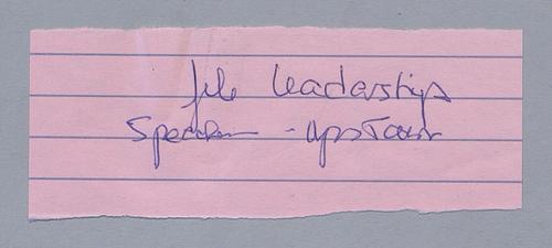 "Thoughts on Leadership," Notes