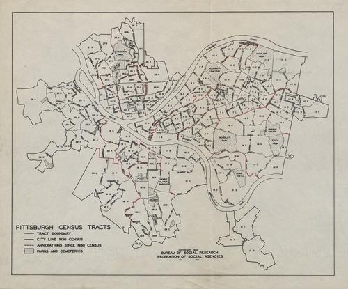 Key map showing census tract designations
