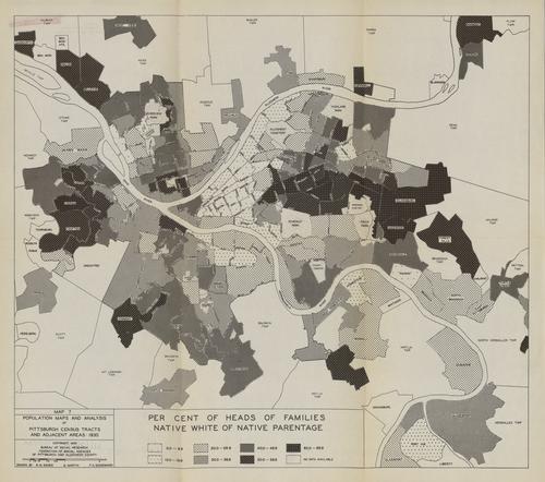 Map 7. Per cent of heads of families native white of native parentage