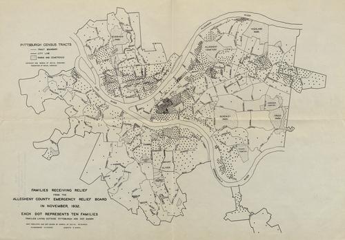 Map 13. Families receiving unemployment relief November, 1932