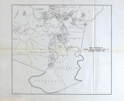 Map B (Section 5) Census Tracts: Southeast Part of Allegheny County, 1936.
