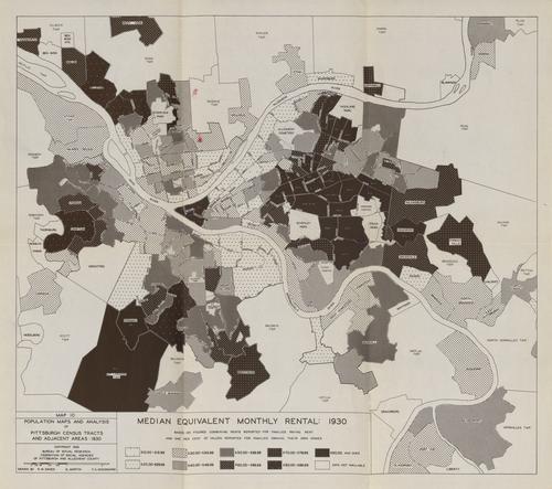Map 10. Median equivalent monthly rental : 1930