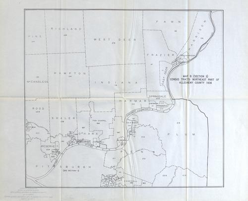 Map B (Section 3) Census Tracts: Northeast Part of Allegheny County, 1936.