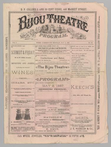 Theatre program - Camille with Clara Morris and Henry Miller