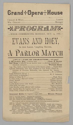 Theatre Program - A Parlor Match with Evans and Hoey