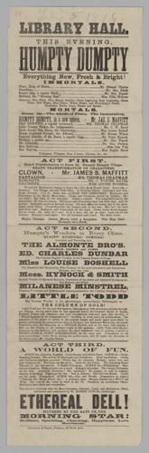 Theatre program - Humpty Dumpty with James S. Maffitt