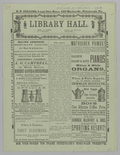 Opera program - New York Thalia Grand and Comic Company in Postillon von Lonjumeau