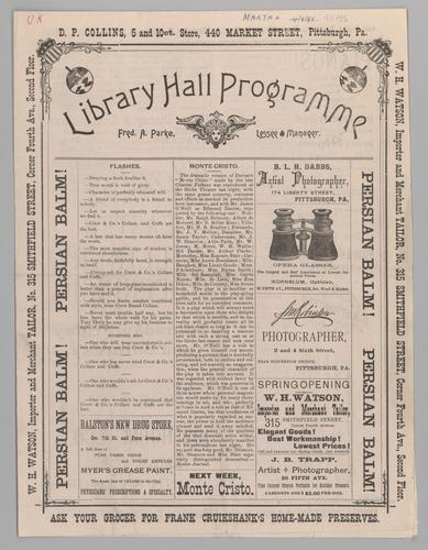 Opera program - The Ford English Opera Company in Martha with Zelda Seguin