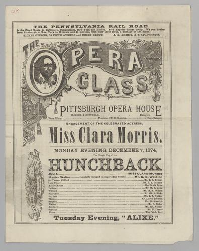 Theatre program - Hunchback with Clara Morris