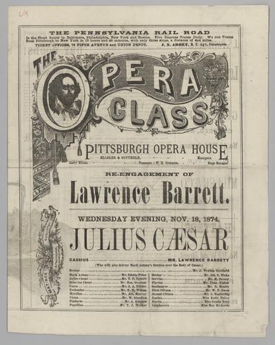 Theatre program - Julius Caesar with Lawrence Barrett