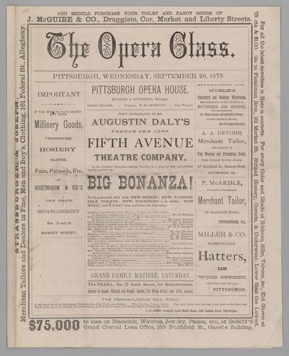 Theatre program - Augustin Daly's Fifth Avenue Theatre Company in Big Bonanza!