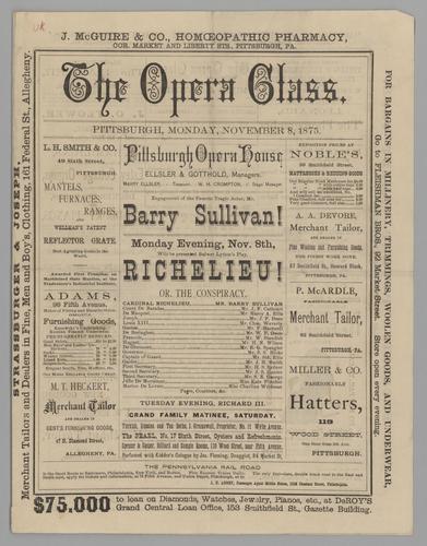 Theatre program - Richelieu! or, The Conspiracy with Barry Sullivan