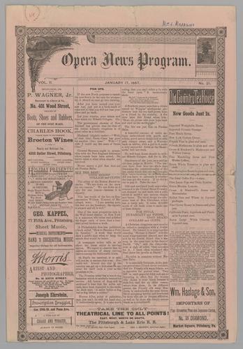 Theatre Program - Meg Merrilies with Francesca Janauschek
