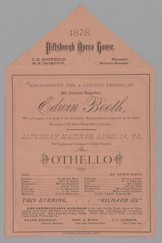 Theatre program - Othello with Edwin Booth