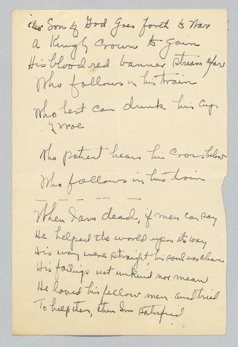 Text, Poem: The Son of God...