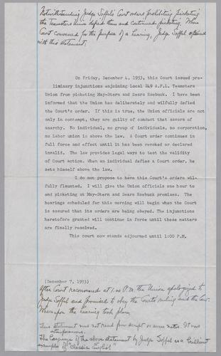 Sara M. Soffel Speeches