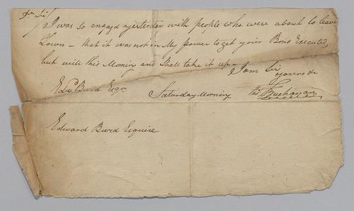 Thomas Buchanan to Edward Burd