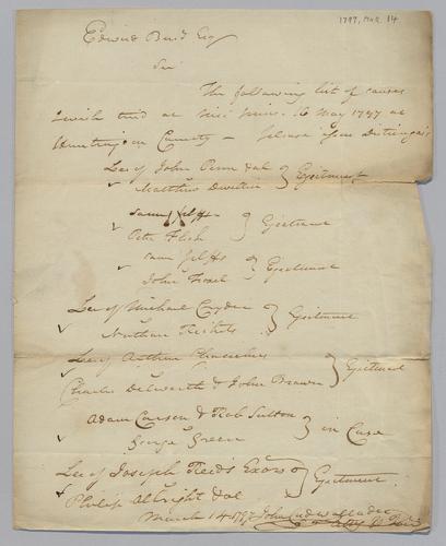 John Caldwallader to Edward Burd