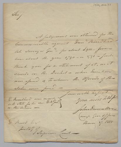 John Donaldson to Edward Burd