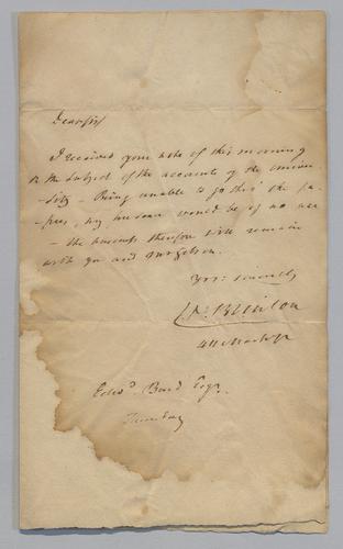 H. Brinton to Edward Burd