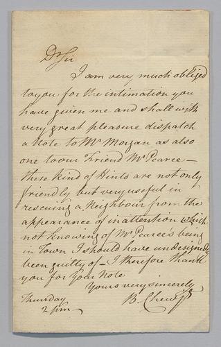 B. Chew to Edward Burd