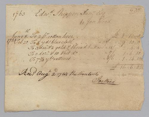 Edward Shippen Receipted Invoices