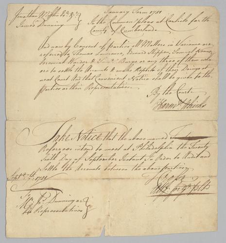 Count Referees to Make Reports, Court of Carlisle