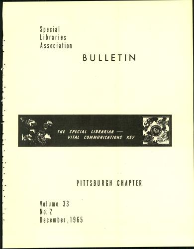 Pittsburgh Chapter bulletin