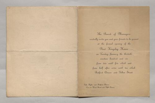 Kingsley House brochures and forms, 1911-1916