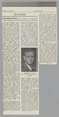 The Bulletin Index, "H. K. Porter Co. Locomotives Chug around the World but their day is on the Wane."