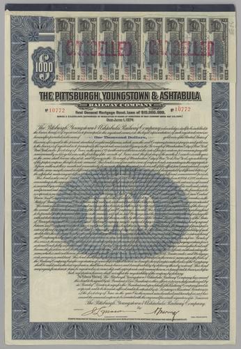 Pittsburgh, Youngstown & Ashtabula Railway Company First General Mortgage Bond