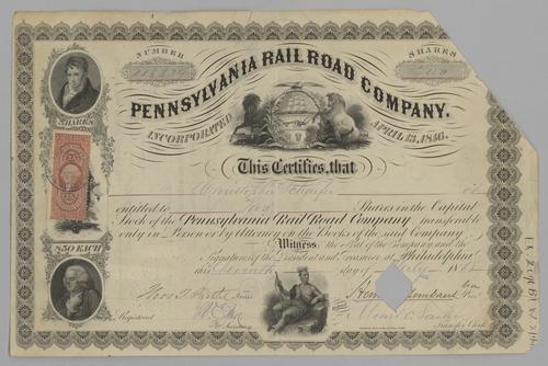 Pennsylvania Railroad Company Stock Certificate