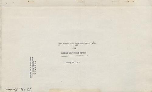 Port Authority of Allegheny County, 1972 Monthly Statistical Report