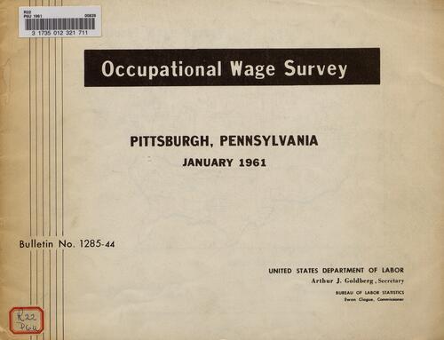 Occupational Wage Survey, U.S. Department of Labor