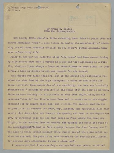 Draft of "A Rough Trip over the Hump"