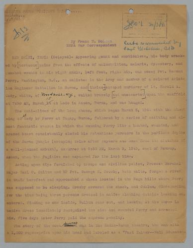 Draft of "Elusive Burma Fugitive Hanged"