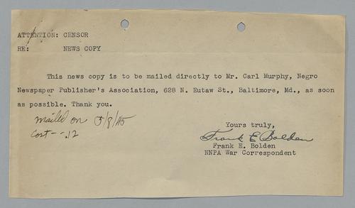 Draft of "Engineer Aviation Construction Battalion 'Sweats It Out' Far from Home"