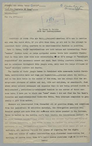 Draft of: "Touring the Burma 'Spam Circuit': All the Comforts of Home"