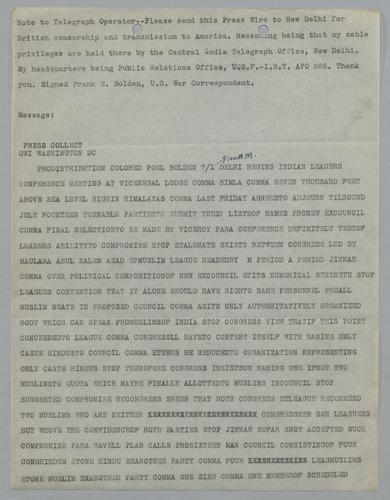 Press Collect Submissions to Office of War Information in Washington, D.C.