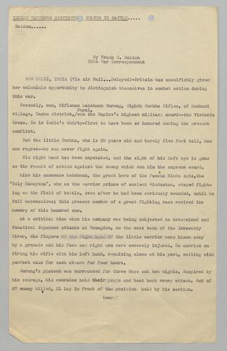 "Indian Warriors Distinguished Selves in Battle"