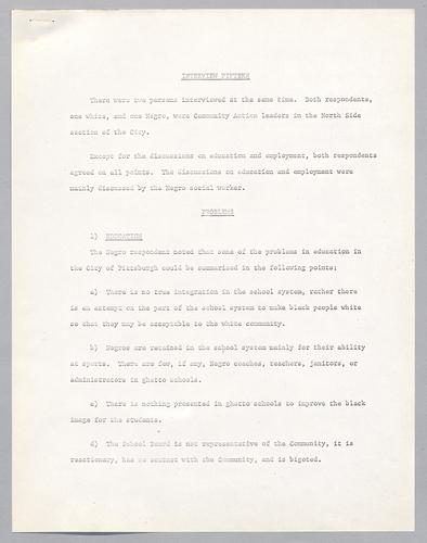 Interview #15--Two members of Community Action in the North Side (one African-American, one white)