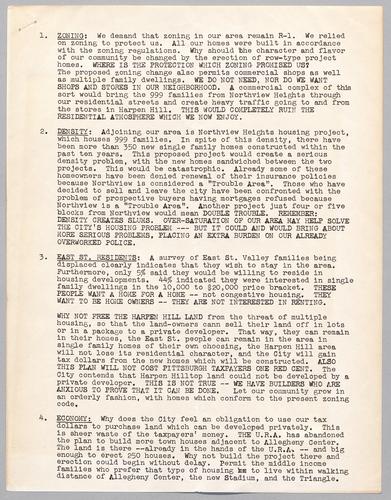 List of demands from the North Side